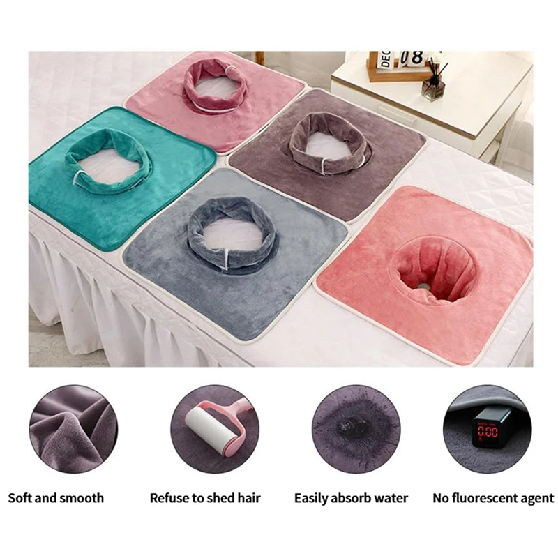 Thickened Beauty SPA Massage Table Planking Face Towel With Hole 1pc Bed Bandana Cosmetic Towels Warmer for Spa 35*35cm