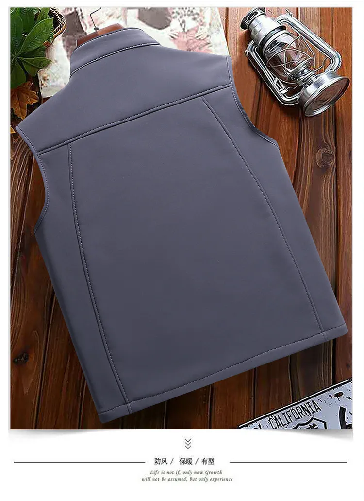 Description Picture 4 of itemSpring Autumn Outdoor Softshell Vest Jackets Fleece Waistcoats Outdoor Sportswear Hiking Fishing Tactical Sleeveless Chalecos