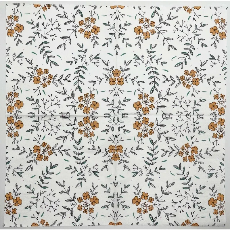 Printed Napkins Flowers and Grass 2 Layers 20pcs/pac for Wedding Restaurant Decoration Wine Glass