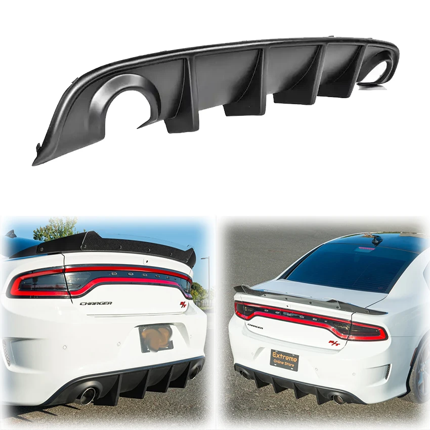 2015-To-2021-For-Dodge-Charger-SRT-Rear-Bumper-Lip-Diffuser-Spoiler ...