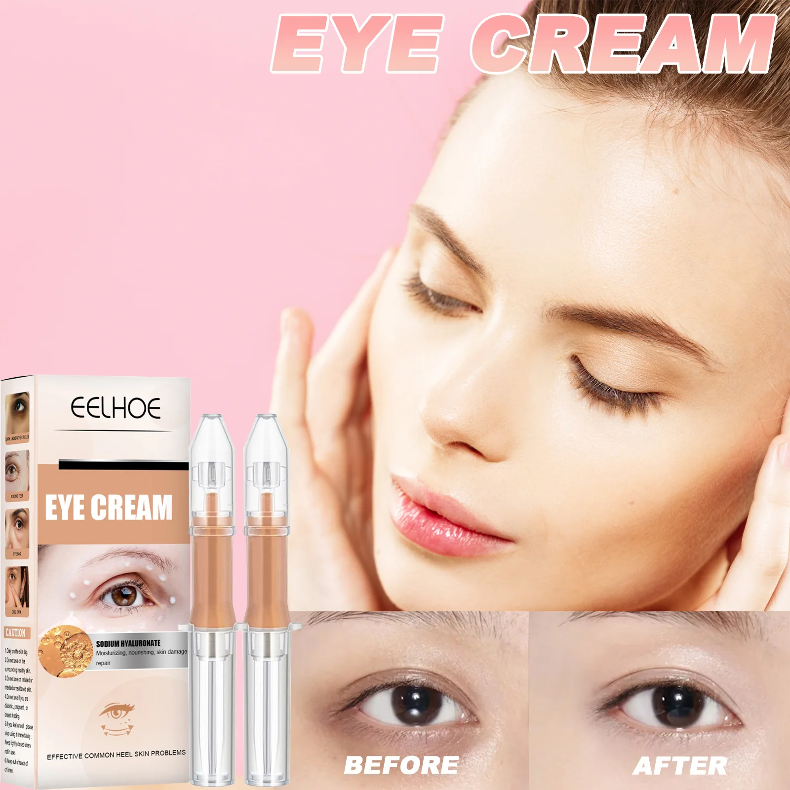 

Fast Remover Eye Bags Wrinkle Cream Fade Anti Dark Circles Lift Tighten Fine Lines Eye Area Creme for Women Men Korean Cosmetics
