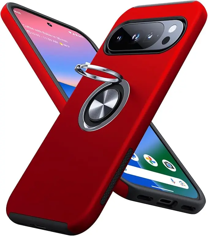 Shockproof Slim Fit Cover with Metal Ring Holder and Kickstand