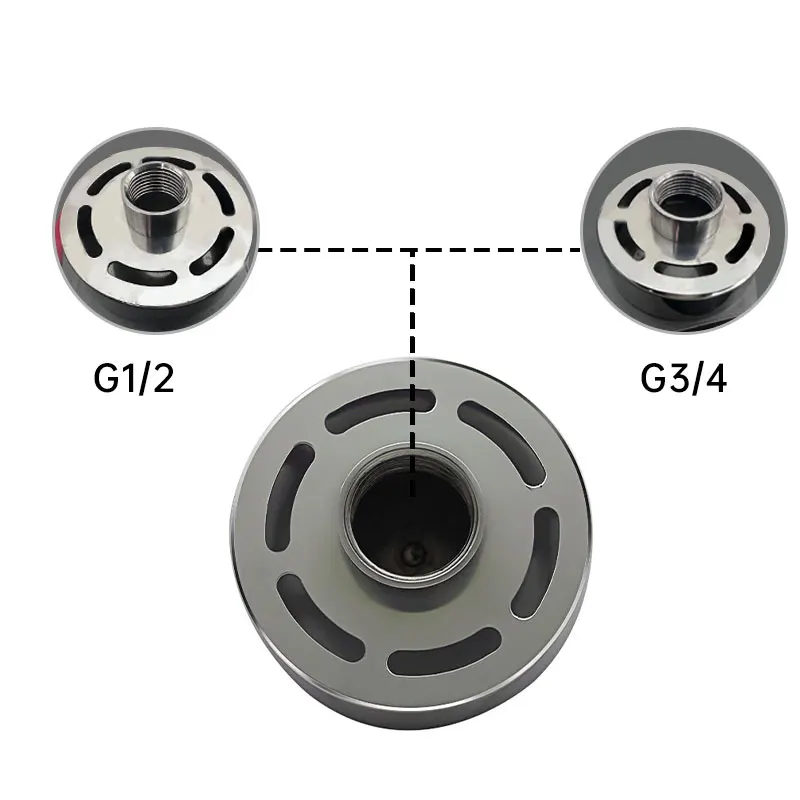 Round Steam Generator Head Steam Nozzle Head With Aroma Oil Pocket G1/2" G3/4" Stainless Steel Polished Diameter 7cm 3