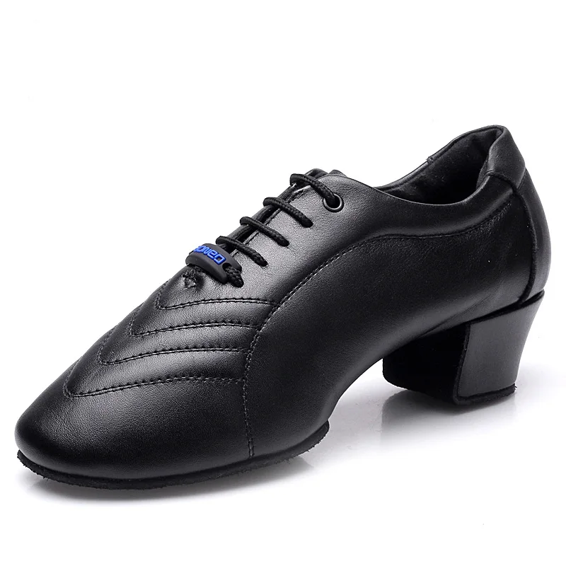 Breathable Men Latin Dance Shoes Soft Sole Teacher Adult Leather Shoes Boys Ballroom Dance Sports Party Shoes V