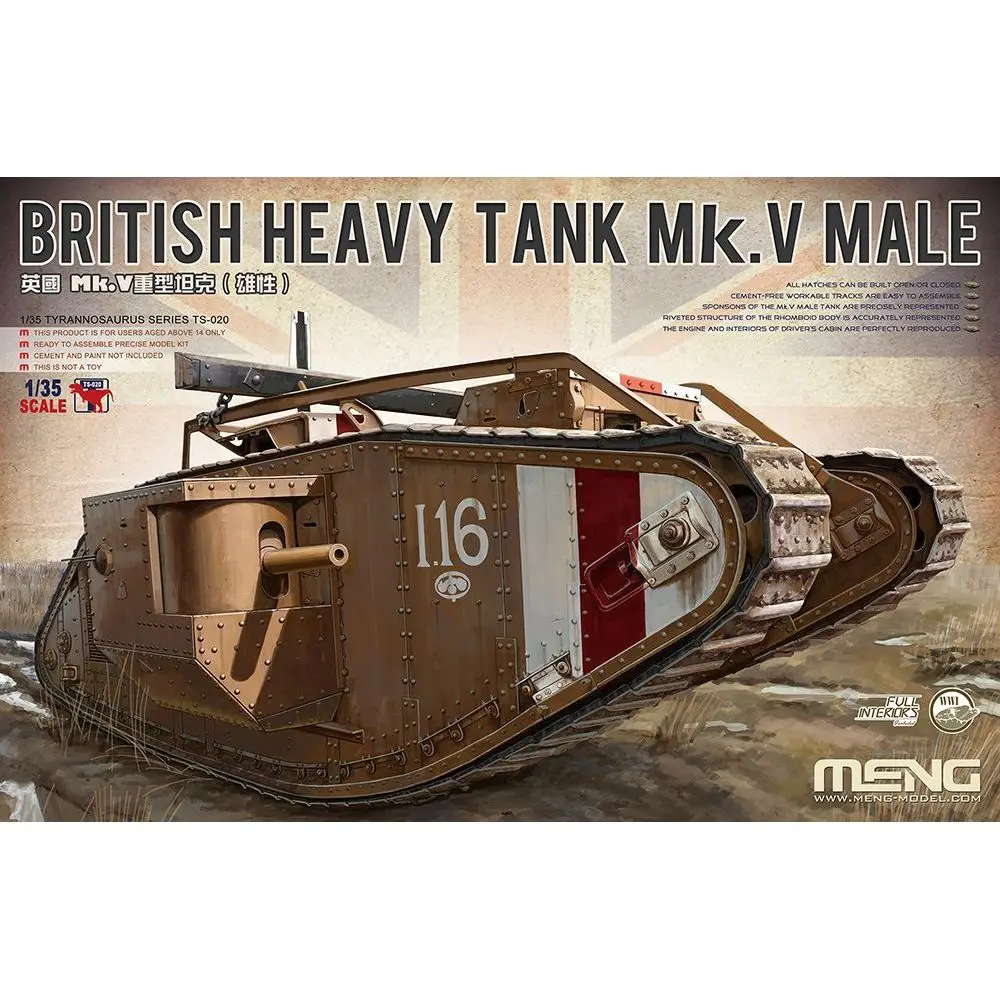 

Meng МОДЕЛЬ TS-020 1/35 тяжелый Британский Танк Mk.V набор мужских моделей