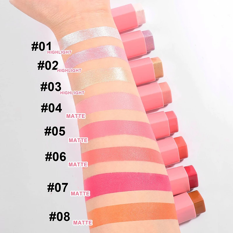 Heart-shaped Blush Highlighter Sticks Natural  Brighten Lip Tint Cheek Shading Contour Rouge Pocket Blusher Cream Korean Makeup 4