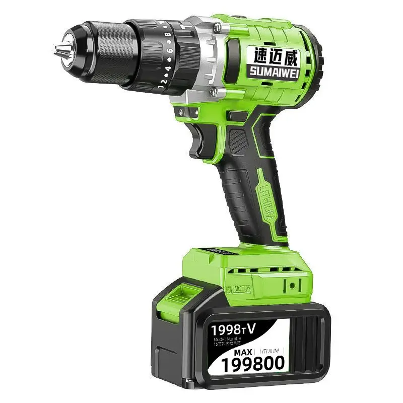 

21V Brushless Impact Drill High Power Cordless Hand Electric Drill Lithium Battery Continuously Variable Speed Drill Power Tool