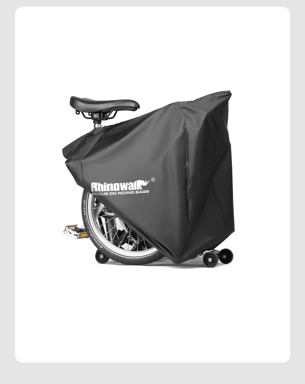 Rhino walk Faltrad abdeckung Leichte Aufbewahrung tasche mit doppelten Reiß verschlüssen unten festziehen passend für Brompton Staubs chutz – Detail 14