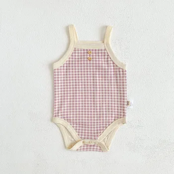 جمبسوت صيفي بدون أكمام من القطن الناعم للأطفال حديثي الولادة 8