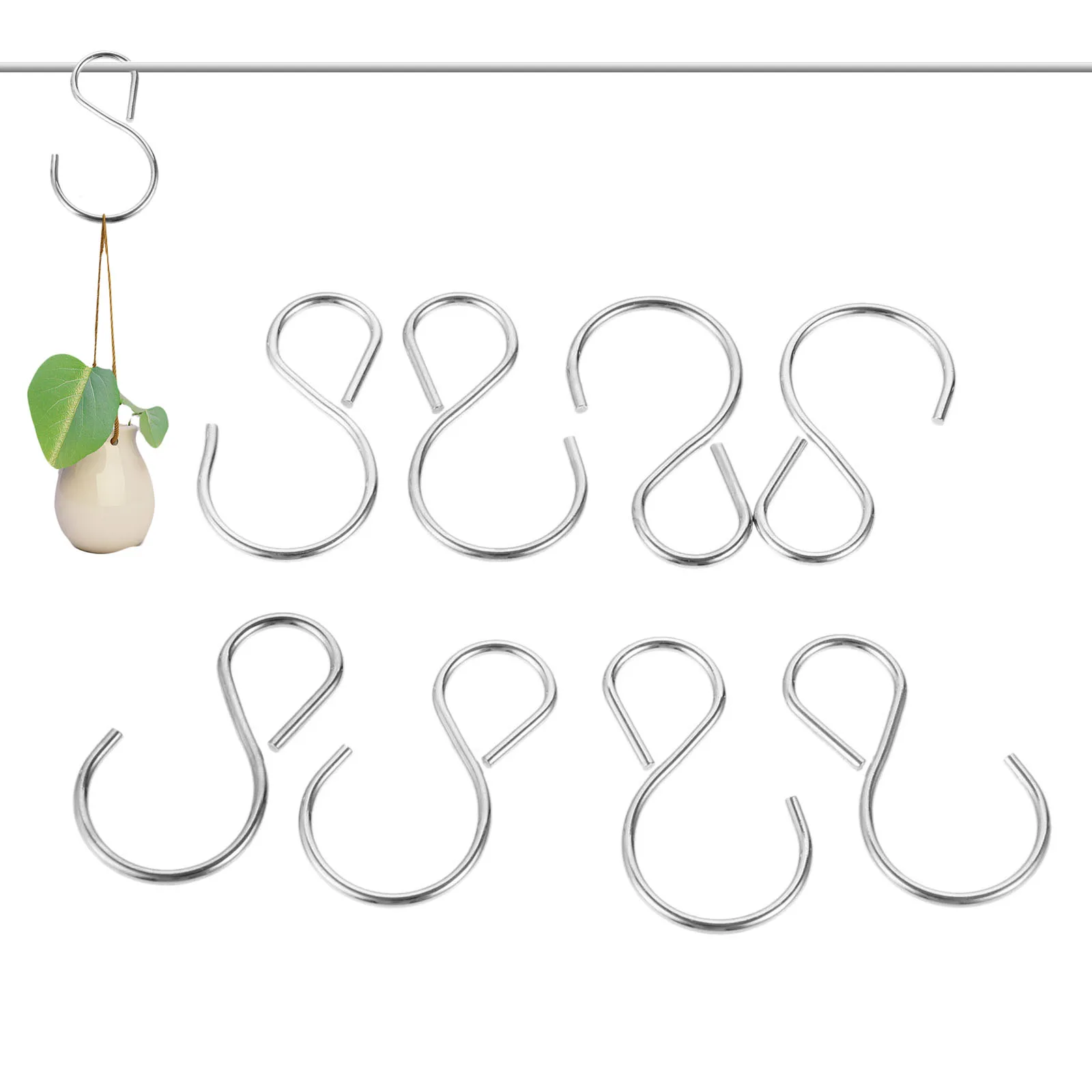 S Shaped Metal Hooks Multipurpose Hanging Pot Pan Kitchen Storage Hanger Plants Jewelry Closet Clothing Home Organizer 10pcs multi purpose hooks metal hook kitchen hooks wall organizer hook wall mount hooks