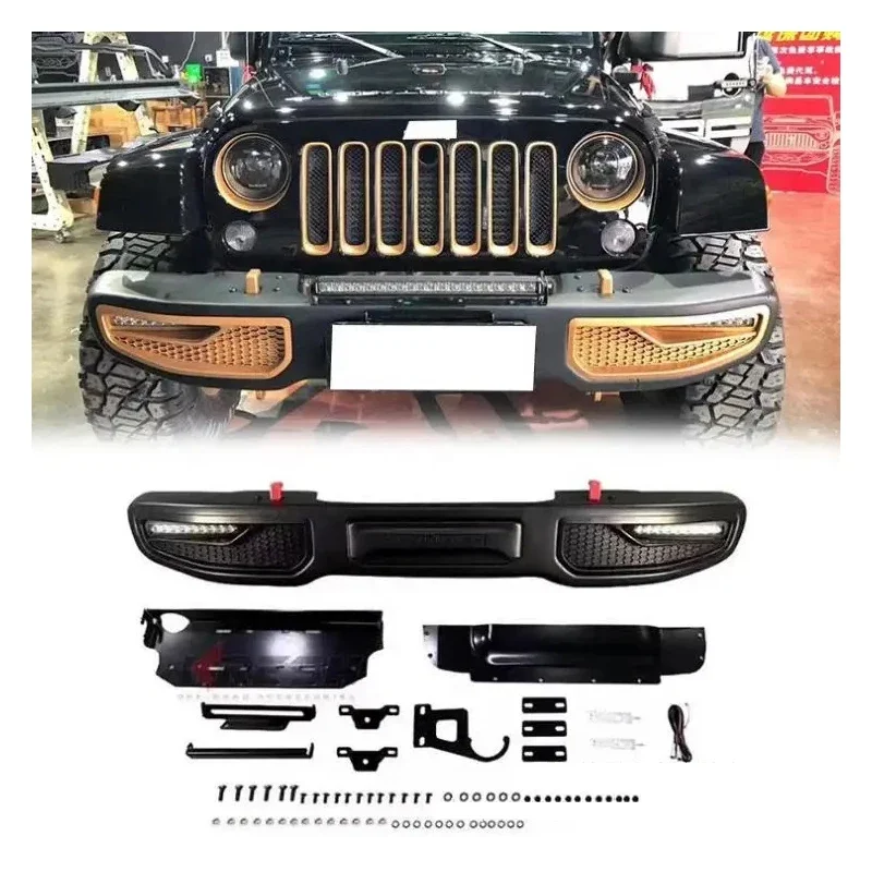 New Style Front Bumper Conversion Modified Apollo Style Front Bumper For Jeep Wrangler JK new style 2pcs car inner door panel roll bar grab handles for jeep wrangler yj lj tj jk jl gladiator