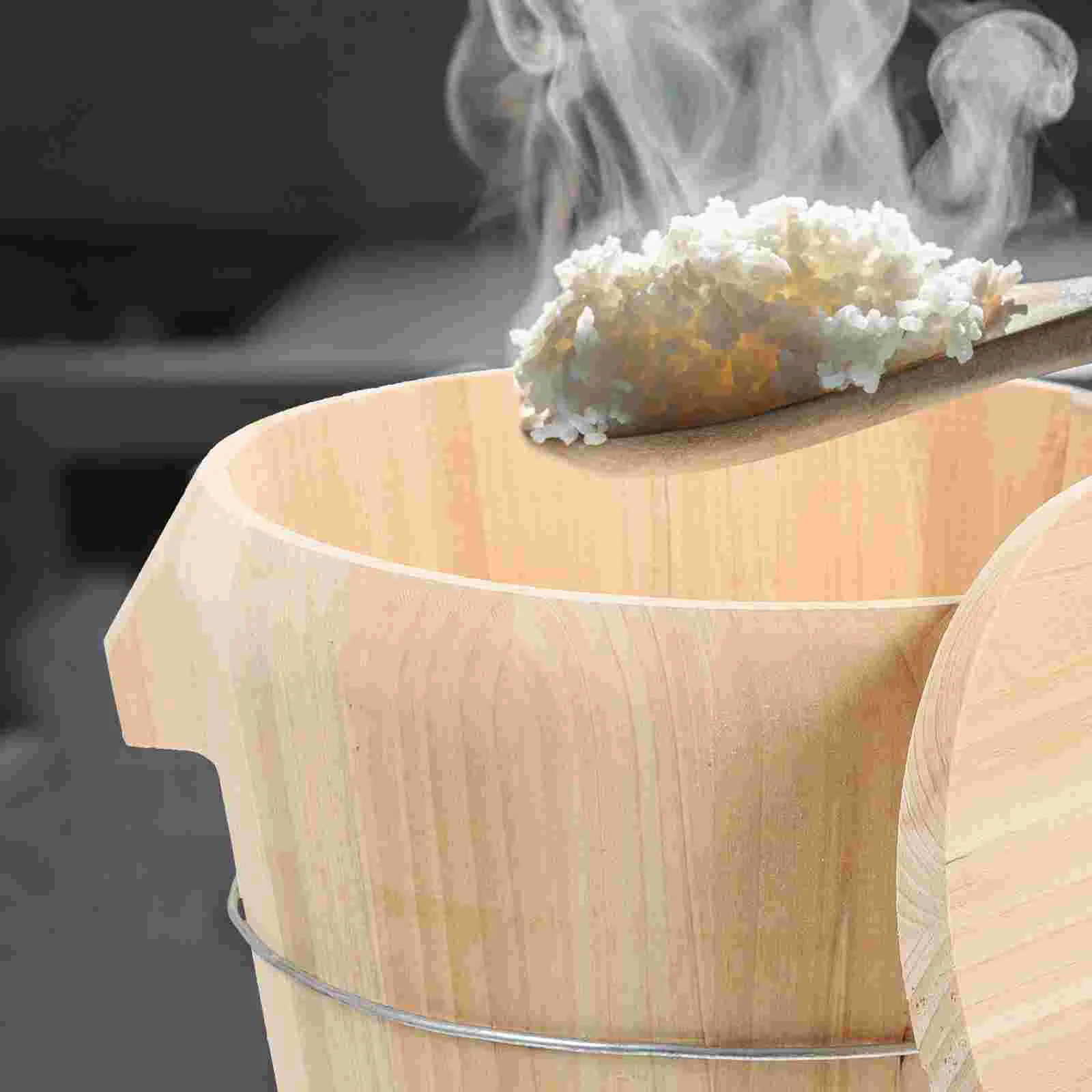 Movable bottom rice steamer premium wood steam bucket rice steamer wooden barrel kitchen supply fondue pot dining bar
