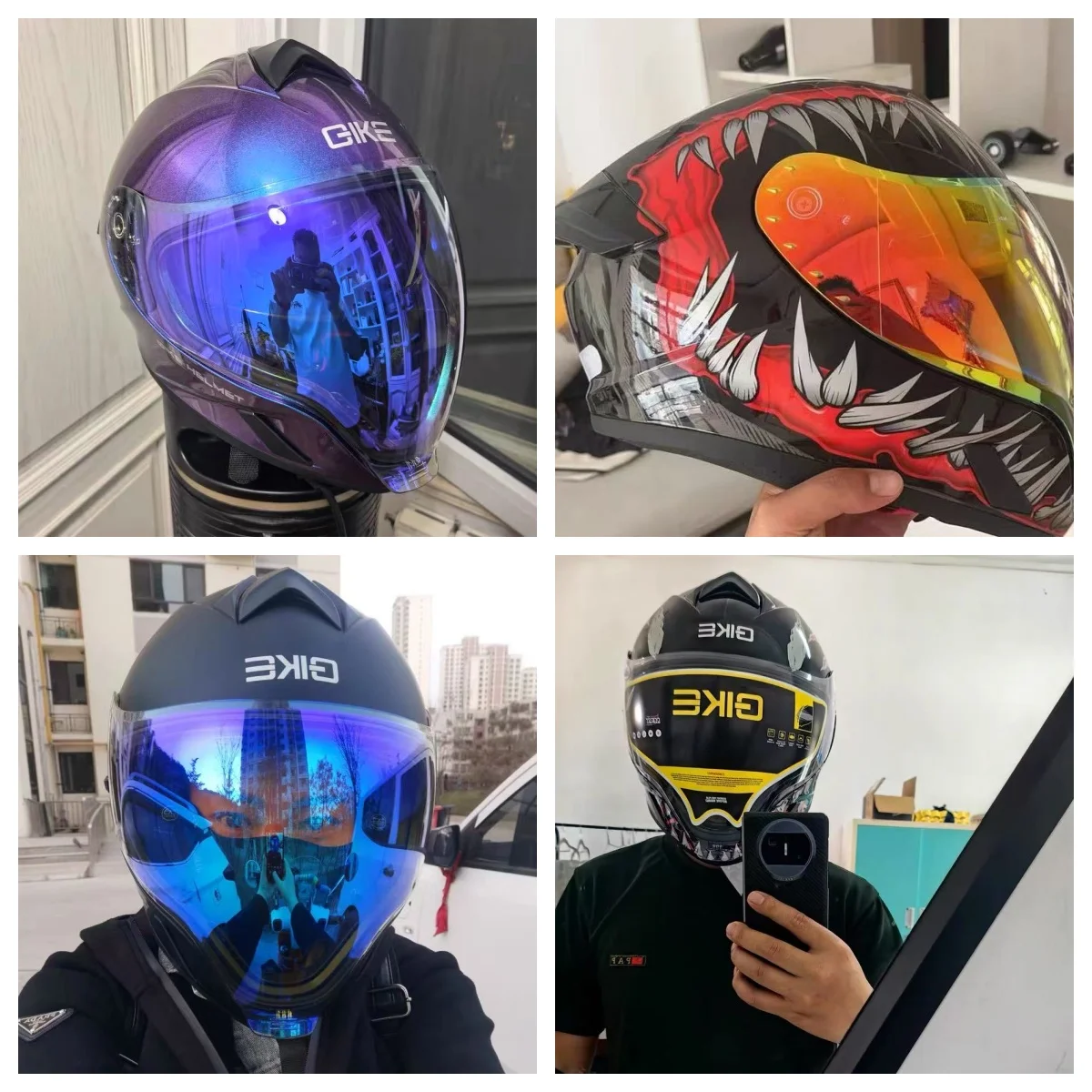 QIKE ������� ��� Ǯ ���̽� Ŀ�н��Ͻ� ������ ���� �� ��ũ�� ���̽� ���� �ø� �� Casco For BMW For DUKADI For Honda