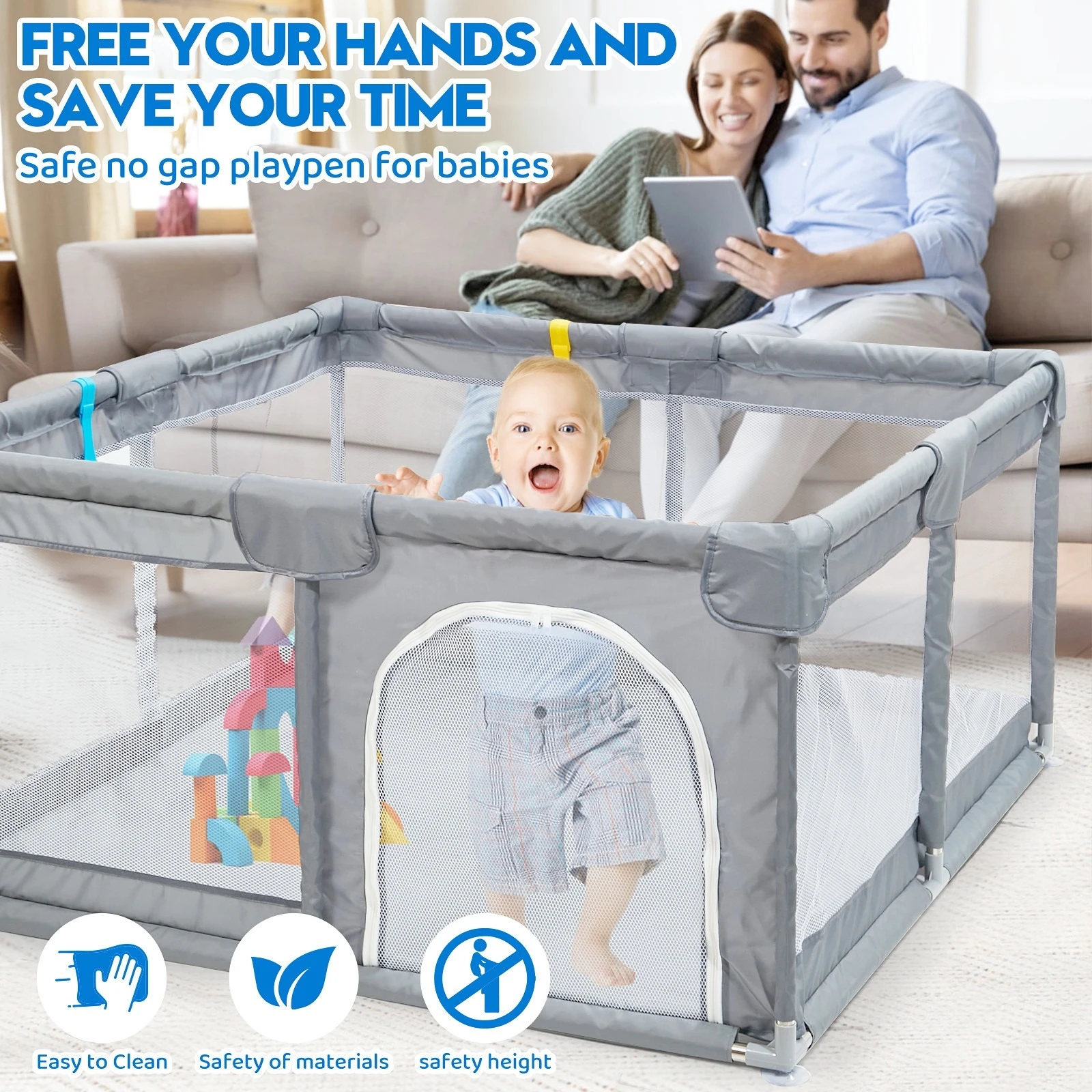Baby Playpen Baby Safety Barrier Fence Playground Park Babies Protective Barrier Large Playpen for Children