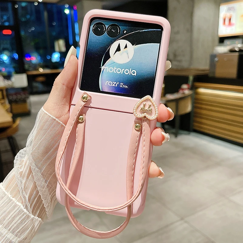 Custodia Per Motorola Razr 40 Ultra Razr 2023 Fai Da Te Love Heart Portatile Macaron Skin Feel Custodia Rigida Antiurto Per Cellulare