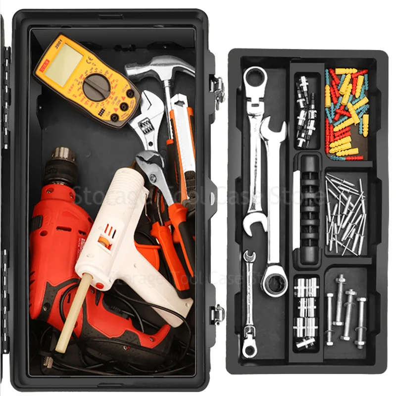 Multi Specification Tool Box Storage Box Industrial Grade Empty Large Toolbox Tool Storage Box Metal Portable Tool Organizer