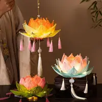 Mid Autumn Lantern Paper Lamp Material Package Flower Light Making Craft Kit Hand-Held Mid-Autumn Paper Lantern Indoor Outdoor 1