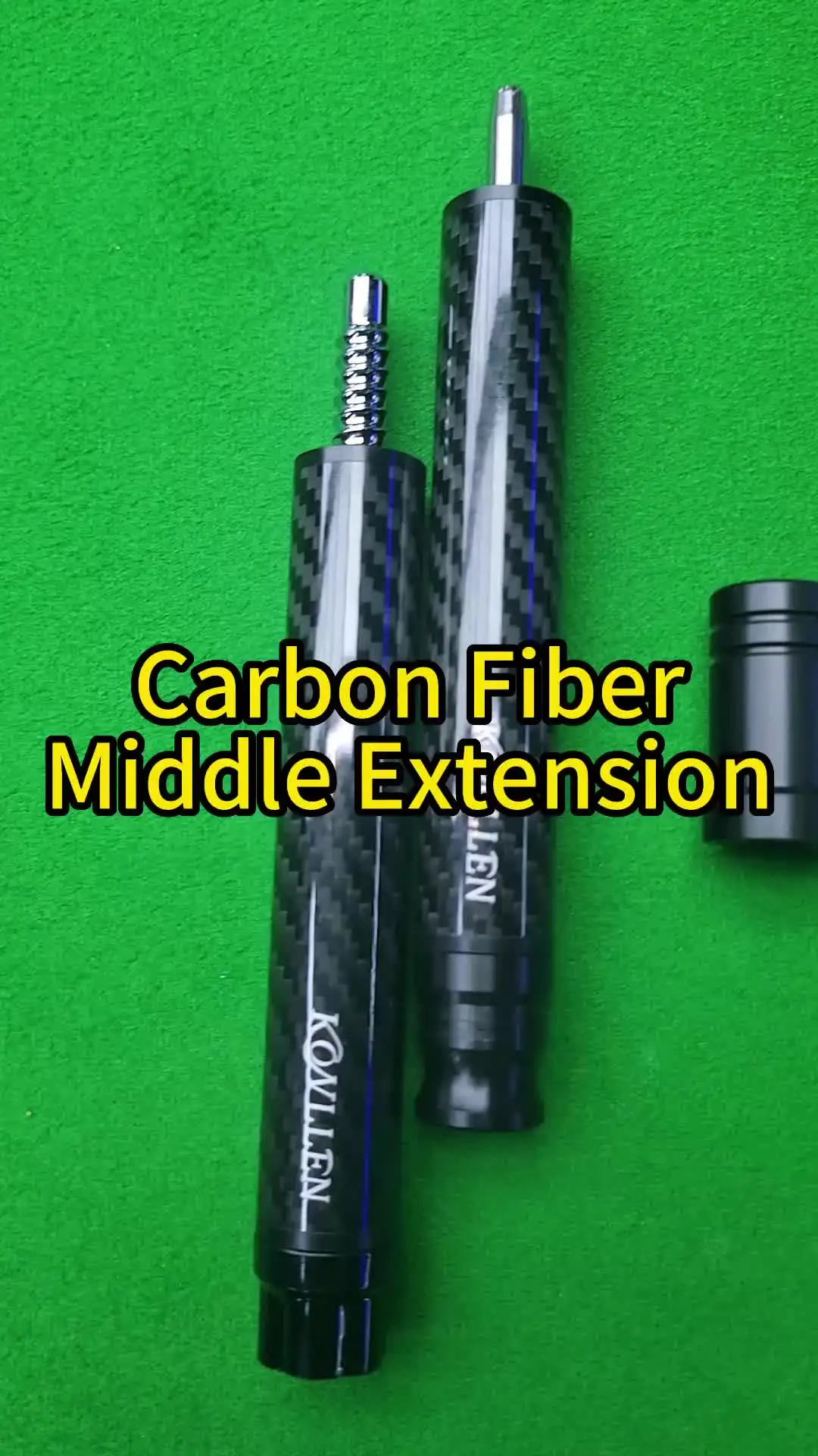 Pool Cue Extender 4 Inch Carbon Fiber Billiard Cue Extension