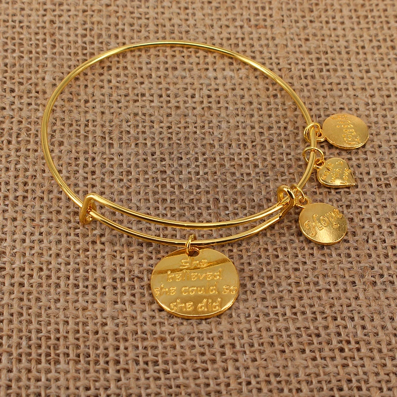 Bangle Bracelet 5pcs Gold Color Bangle Bracelet Set Adjustable Wire Cuff Bracelets For Women Fashion Jewelry Charm Bangles Gift C042