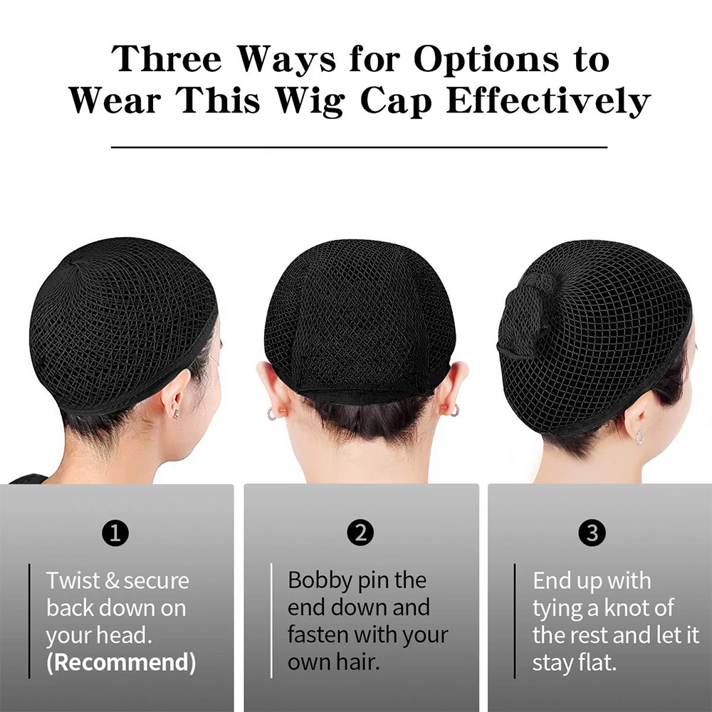 2/3/6Pcs Black Mesh Wig Caps Net Quality Hairnets With Elastic Mesh Weaving Wig Hair Net Making Caps For Women Halloween Cosplay hair nets