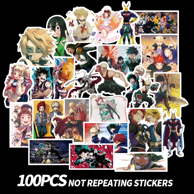 

50/100Pcs/Set My Hero Academia Anime Stickers Graffiti Laptop Phone Izuku Midoriya Might Boku No Hero Academia Character Decal