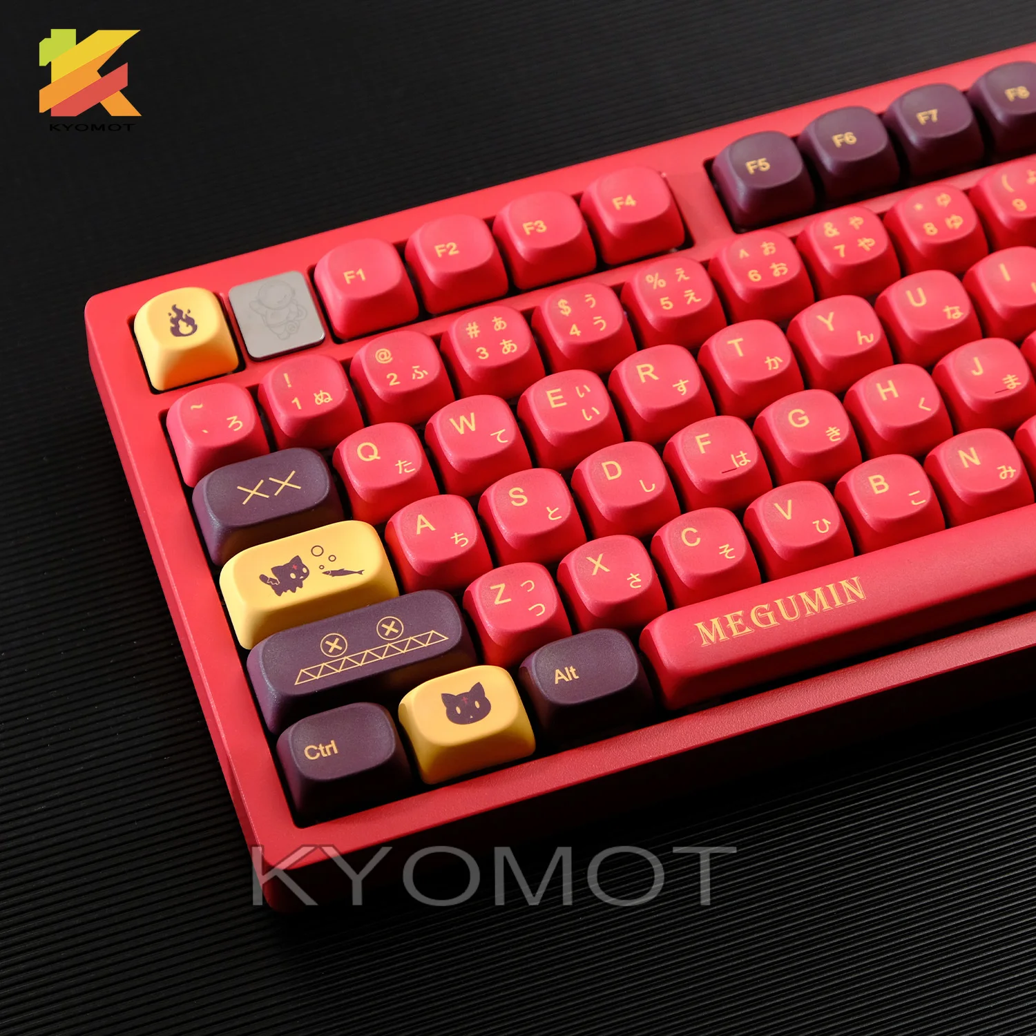 KTOMOT 125키 코노사바 메구민 키캡 XOA 프로파일 염료 서브 PBT 애니메이션 키캡 (체리 MX 스위치 DIY GMK 기계식 키보드용)