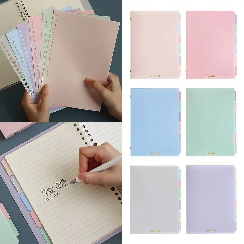 Soft A5 Binder Notebook Refillable with Pastel Index Divider A5 Notepad Removable Pastel Color Filling Paper Calendar