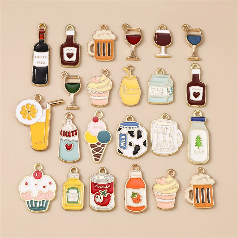 20 Stück süße Getränk Charms Emaille Sommer Eis Popsicle Charms Anhänger für Schmuckherstellung Halsketten Ohrringe DIY Handwerk Versorgung – Detail 1