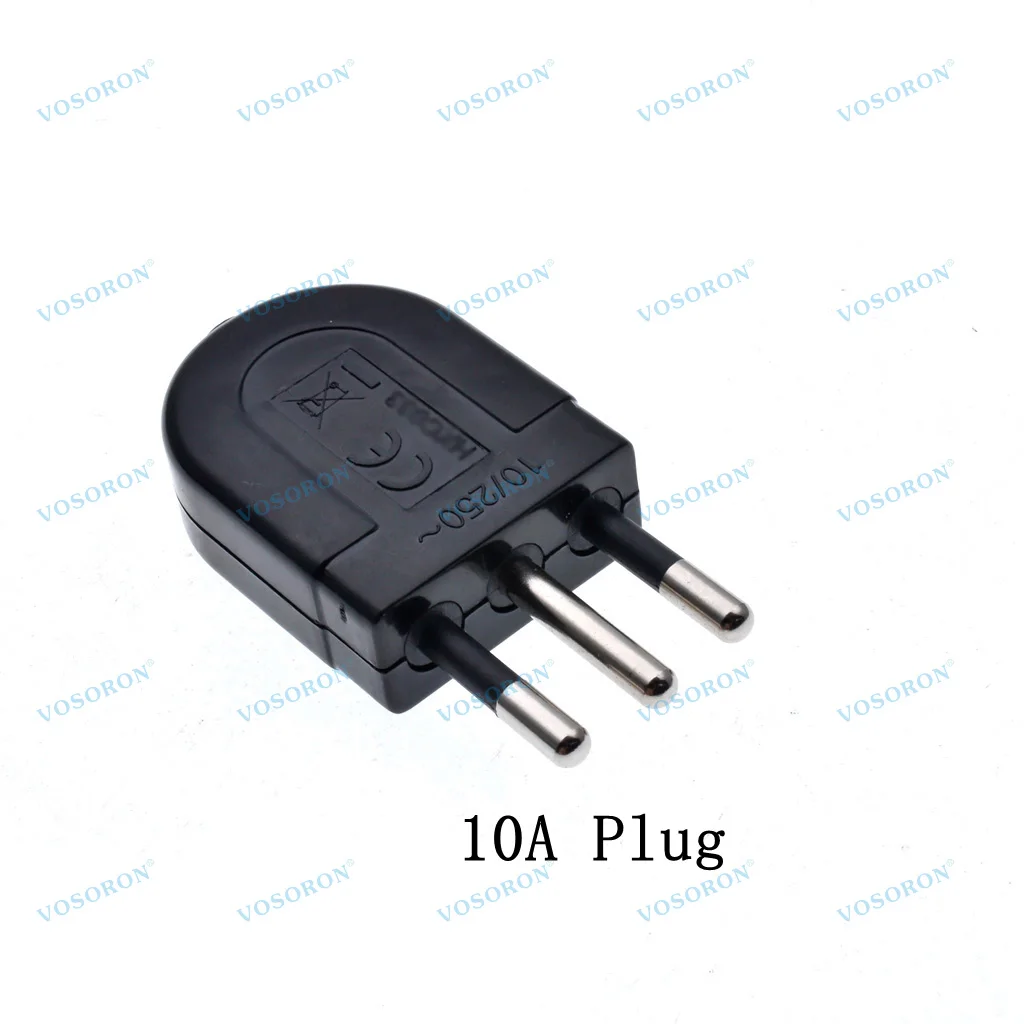3 Pins Wiring Assembly Plug Italian Power Plug 10A/16A 250 AC Standard Power Adaptor Detachable Male For Uruguay Chile