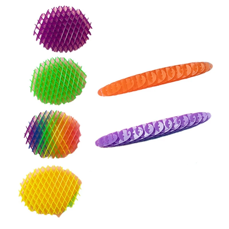 

6PCS Worm Big Fidget Toy Fidget Worm Unpacking Morphing Worm Six Sided Pressing Stress Relief Squishy Worms Stress Easy To Use