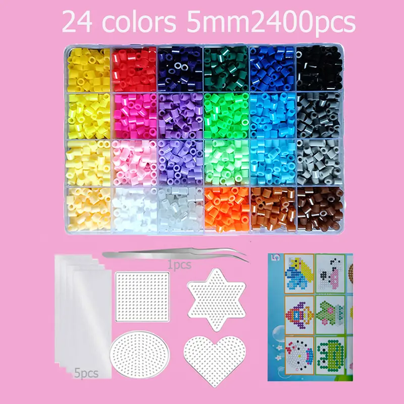 Hama Beads Box Embalagem Thermal mosaic Ferro Educação Beads, Ironing beads Fuse Beads Brinquedo DIY, 24 48 72 Cores 2.6MM 5MM - Image 9