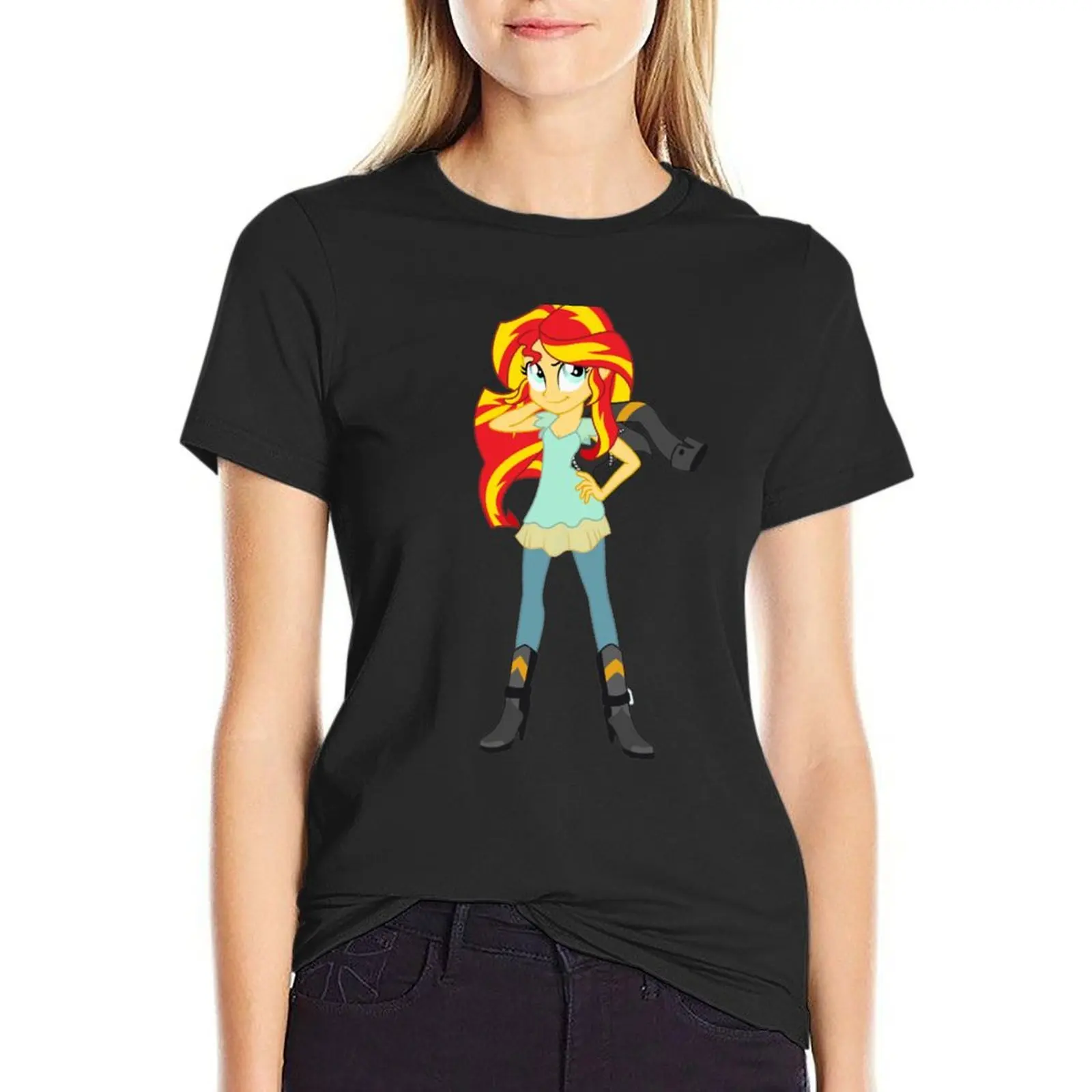 

Friendship Games Sunset Shimmer T-shirt oversized kawaii clothes summer top clothes for Women