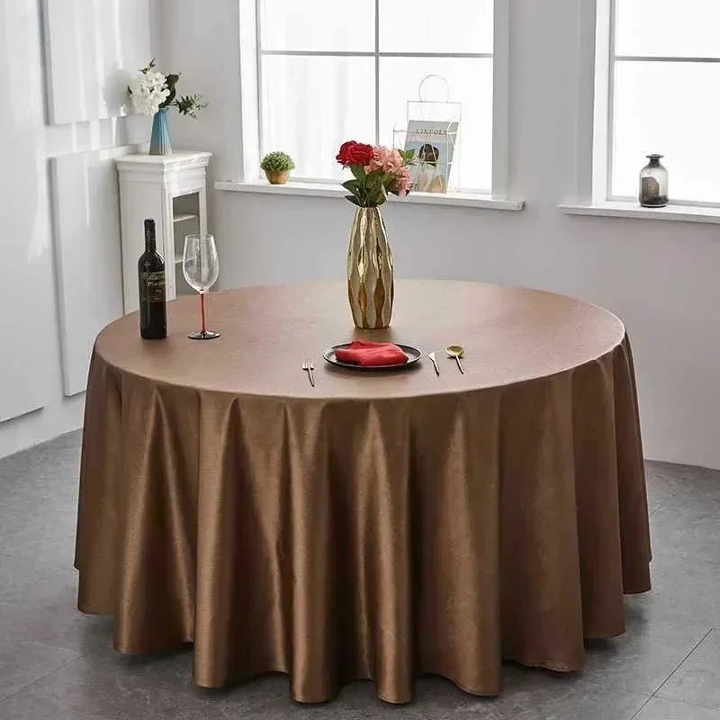 

Natural Fabric Tablecloth,for Kitchen Dining Room Party Holiday Tabletop Decor Linen Solid Color Round Table Cover