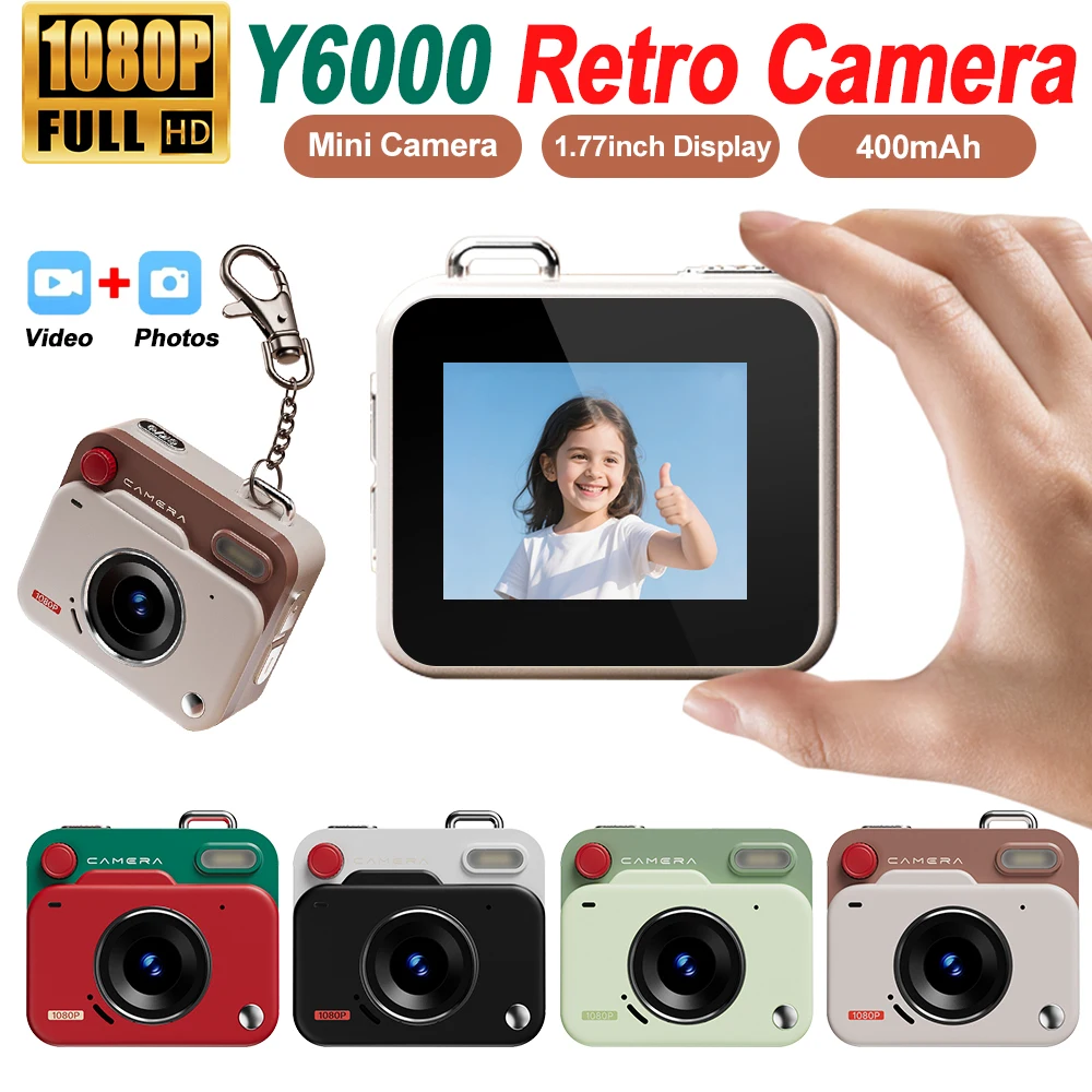 Y6000 Thumb Camera HD 1080P Retro Mini Camera Portable With Screen