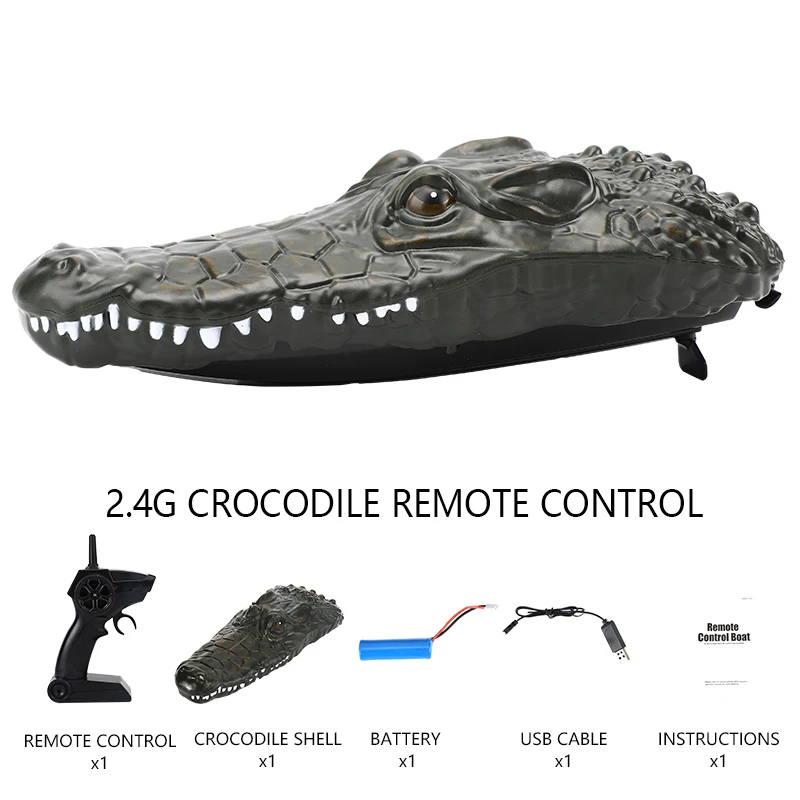 Rc Boat Kids Toy Remote Control Animal Floating Crocodile Boat Radio-Controlled Speedboat Summer Outdoor Games Children Gfit 6