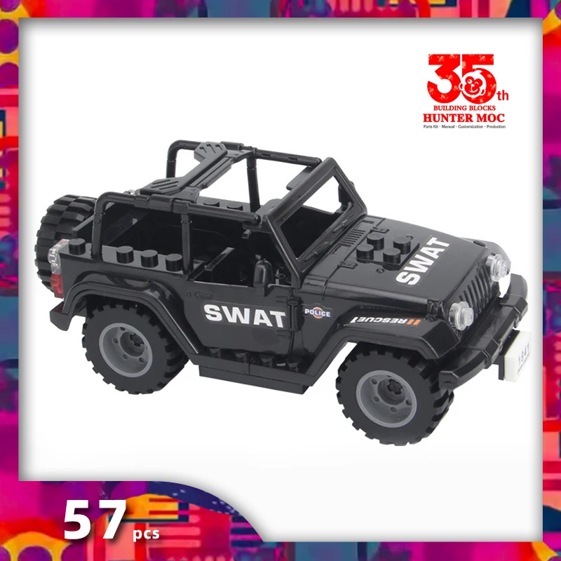 

SWAT Car bricks Military Building Bricks Army Soldiers figures Vehicle Armored Accessories 4X4 off road Gifts Toys DIY Sets Asse