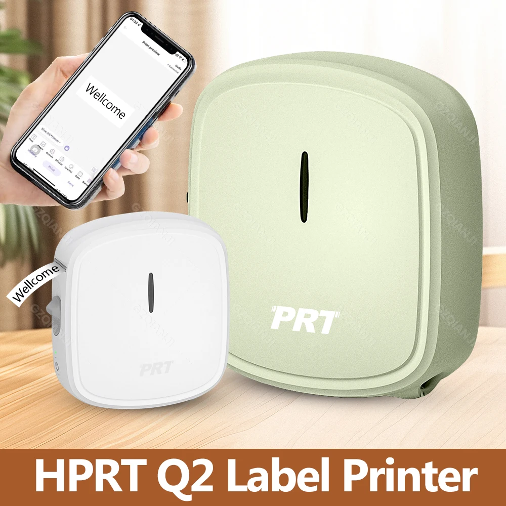 Portable Mini Label Machine Q2 Adhesive Sticker Printer Bluetooth Thermal Pocket Home Office Labeler Similar as D110 D11 Printer