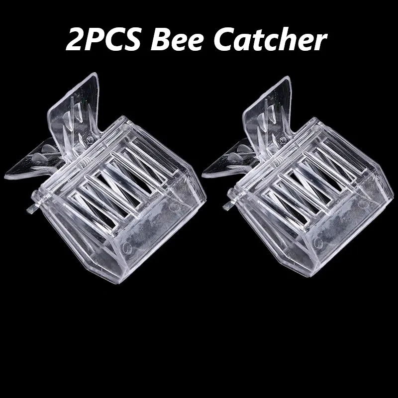 

2pcs Plastic Bee Catcher Transparent Cage Clips Beekeeping Equipment Beekeeper Catching Tools Durable Bee Clip for Home Garden