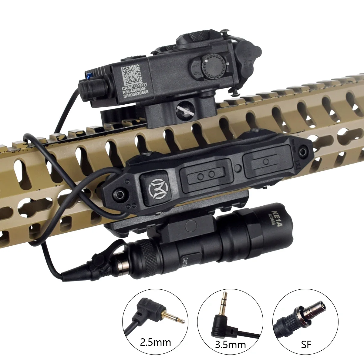 Tactical SF 2.5 3.5 Plug Pressure Switch Dual Function Button Remote Control For MLOK KEYMOD 20mm Surefire M300 M600 PEQ15 M952 2