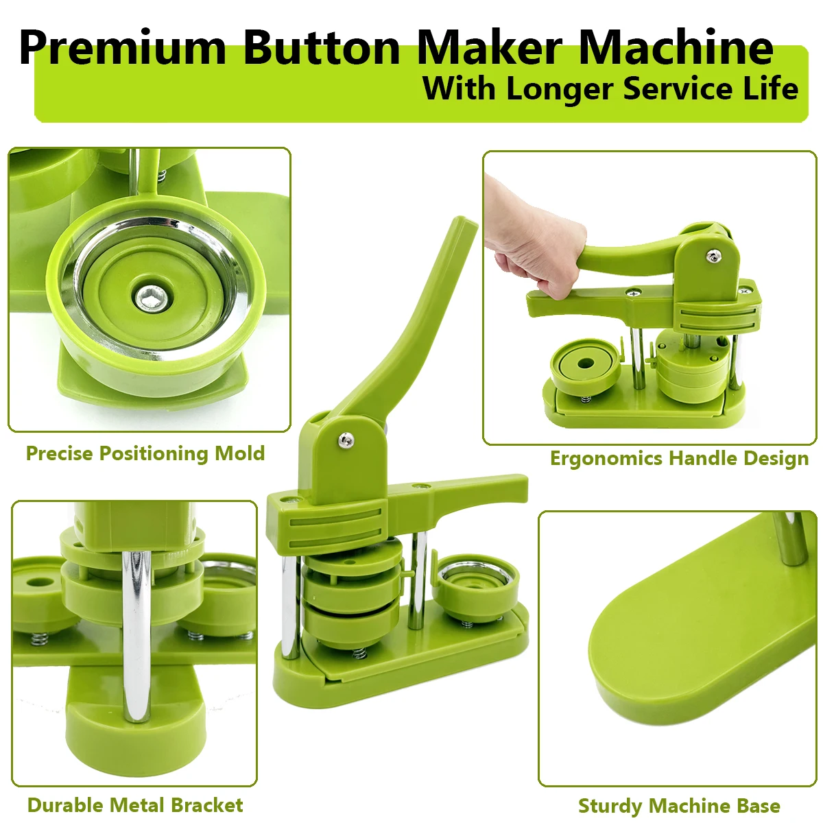 DIY Pin Badge Button Maker Machine 25mm 32mm 58mm Interchangeable Molds Press Punch Kit for Badge Making Supplies