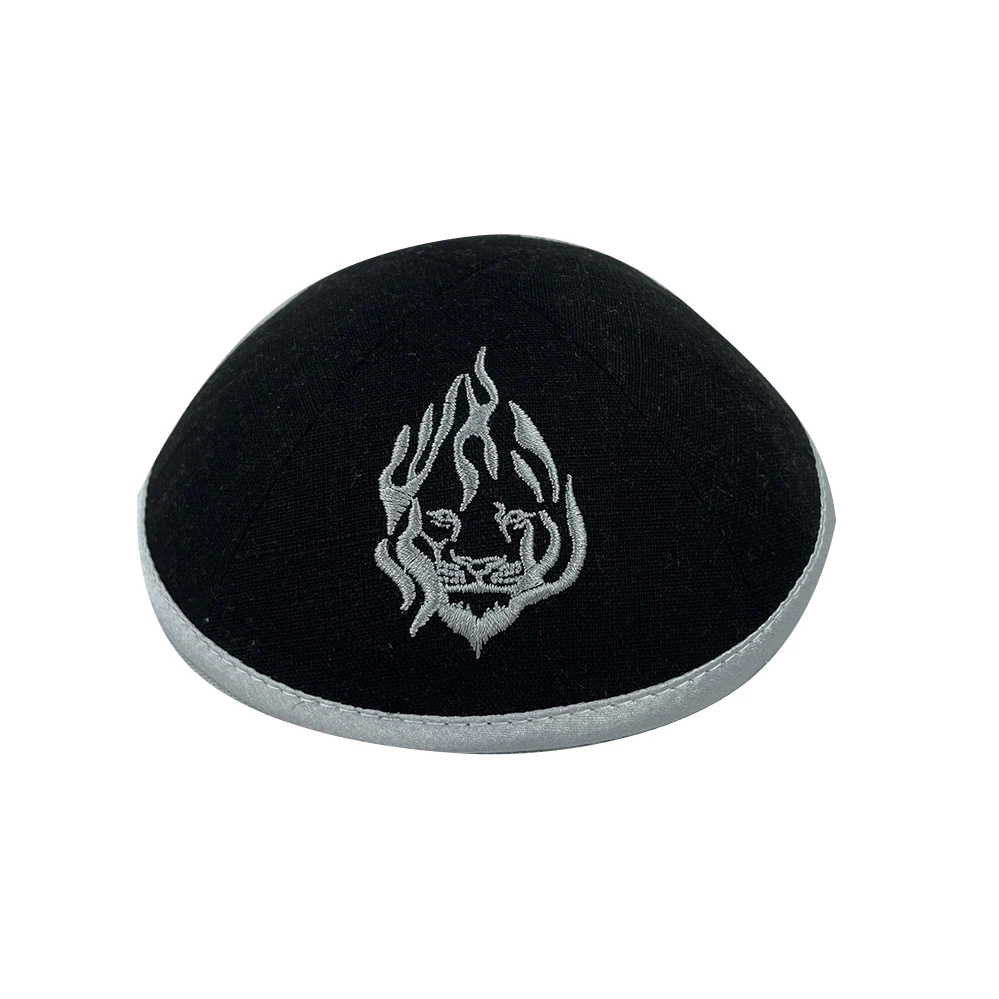 Wholesale Custom Jewish kippot LINEN kippah Embroidery kippa