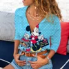 V-Neck Y2k Clothes Cool Fashion Woman Blouses 2022 Mickey Emo Polo Shirts Minnie Mouse Sexy T-shirts Long Sleeves Kawaii Summer 1