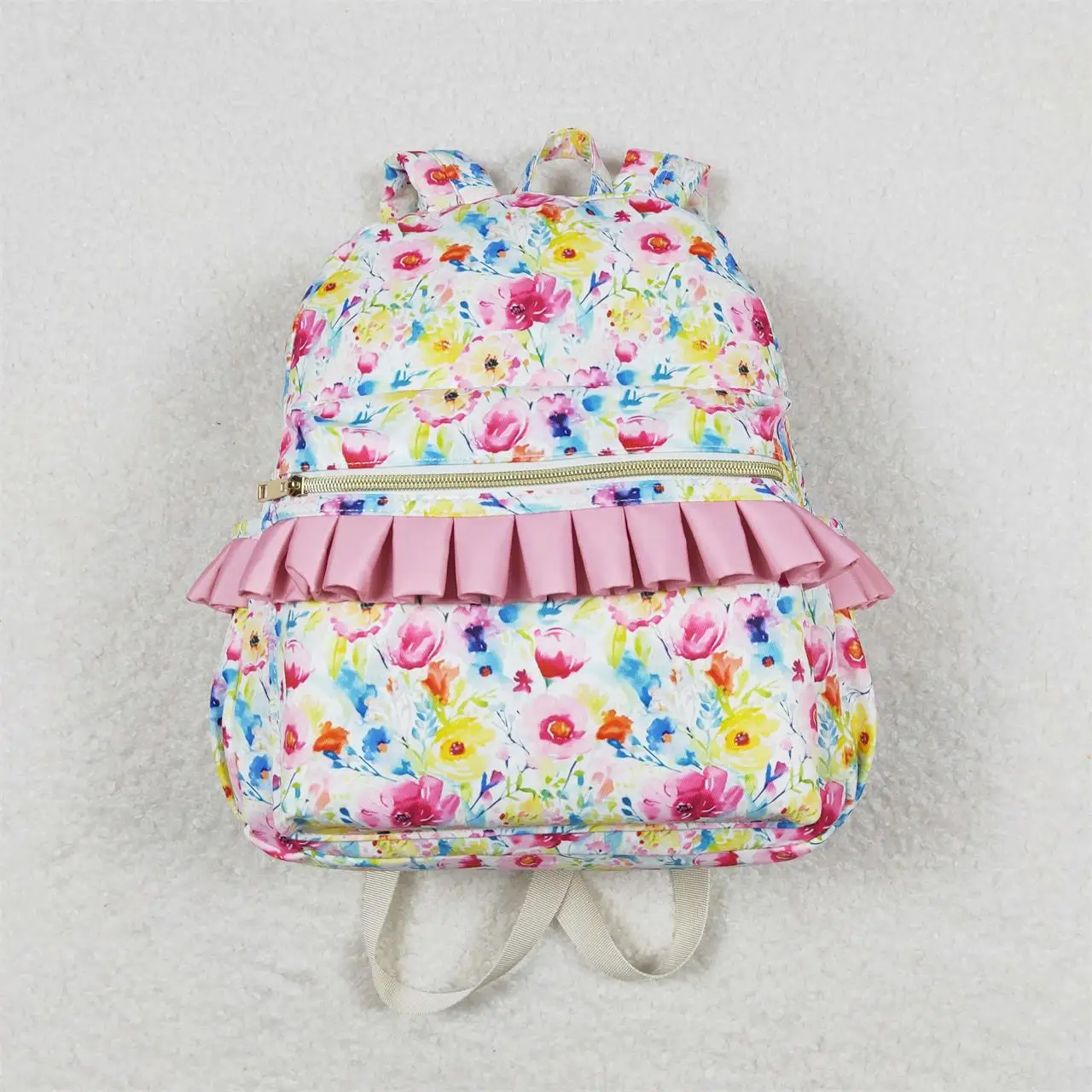Wholesale Baby Girl Backpack Floral Ruffle Daypack Toddler Children Outdoor Portable Kids Flower Boutique School Bag 2