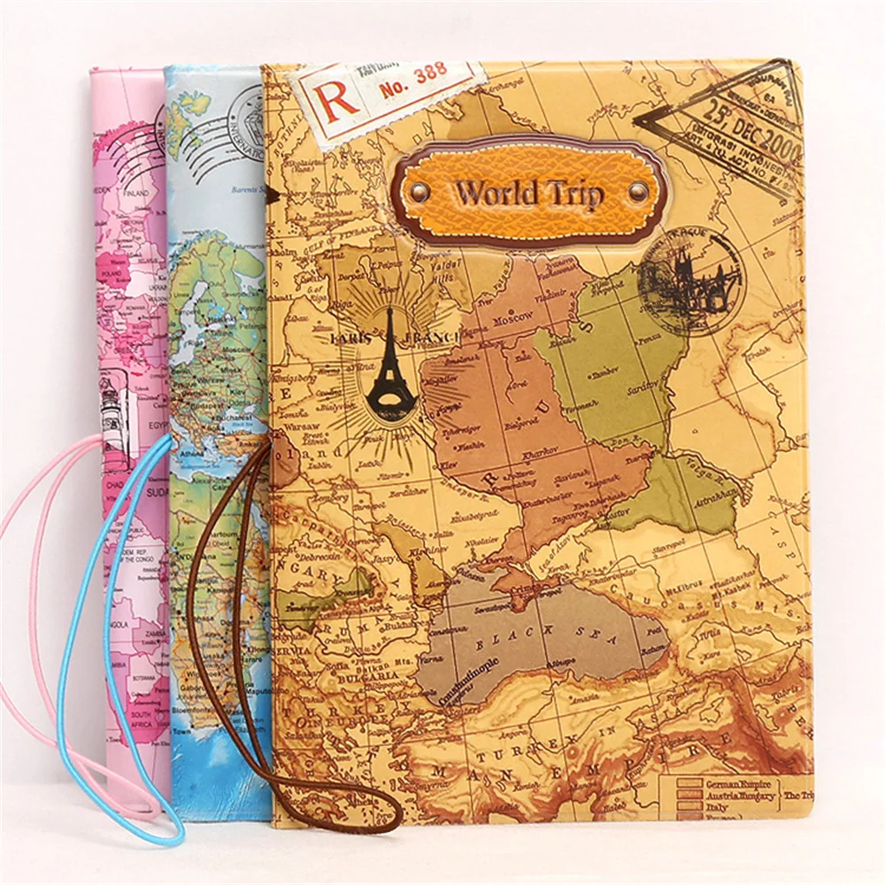 

Creative Travel Passport Cover Wallet Bag Letter Men Women Pu Leather ID Address Holder Portable Boarding Travel Accessories
