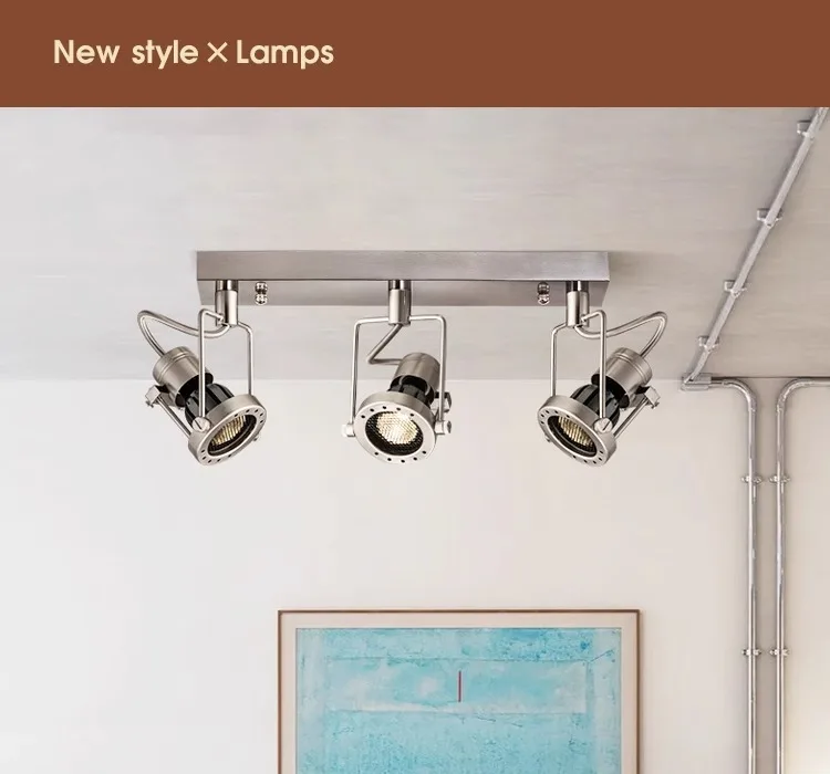 Led Spotlights Surface Mounted Spot Light Medieval Industrial Style Ceiling Lamp 2 3 Heads Adjustable Angle Painting Lighting