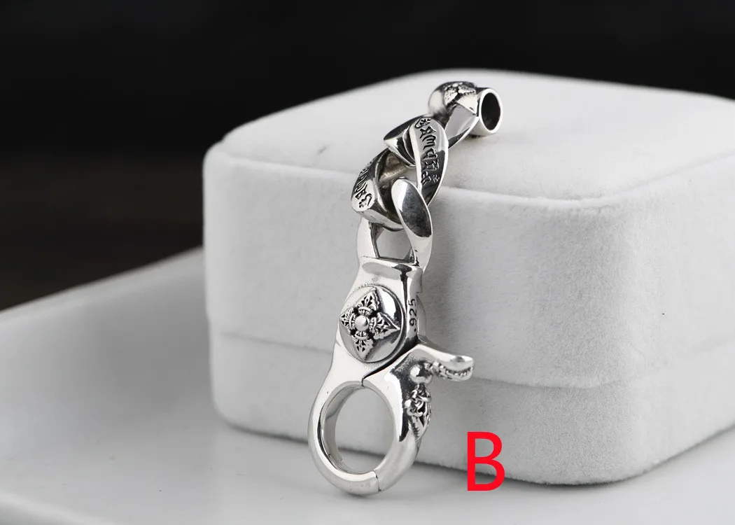 BOCAI S925 Sterling Silver Pendants 2022 New Fashion Vajra Pestle Siz Syllable Mantra Chains Pure Argentum Safety Amulet for Men