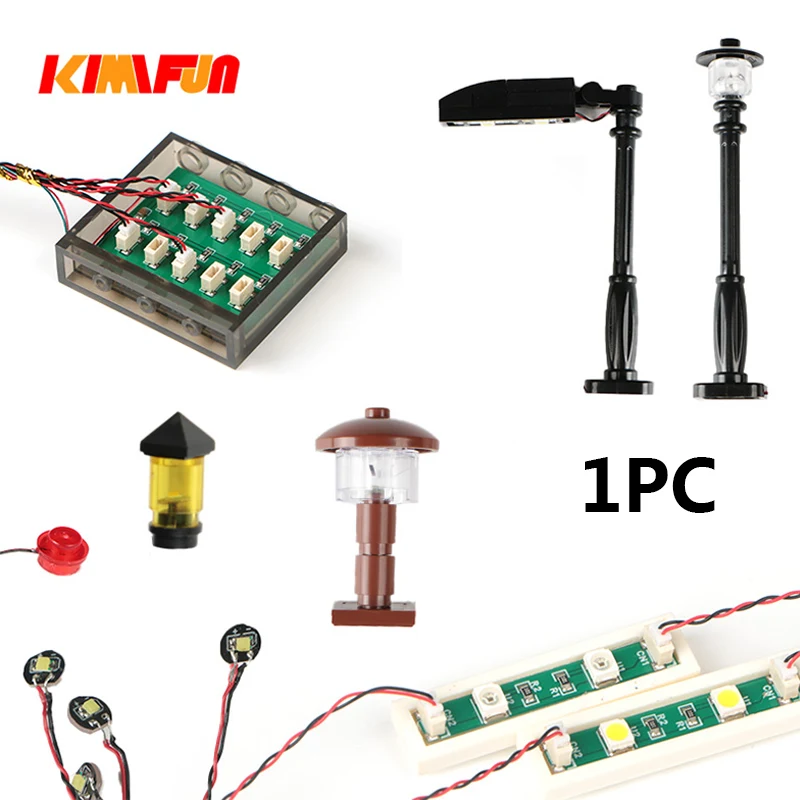 1PC DIY 1x4 Baustein Lampe Straße Licht Elektrische Dekorieren 1X1 LED Ziegel USB Stadt Beleuchtung