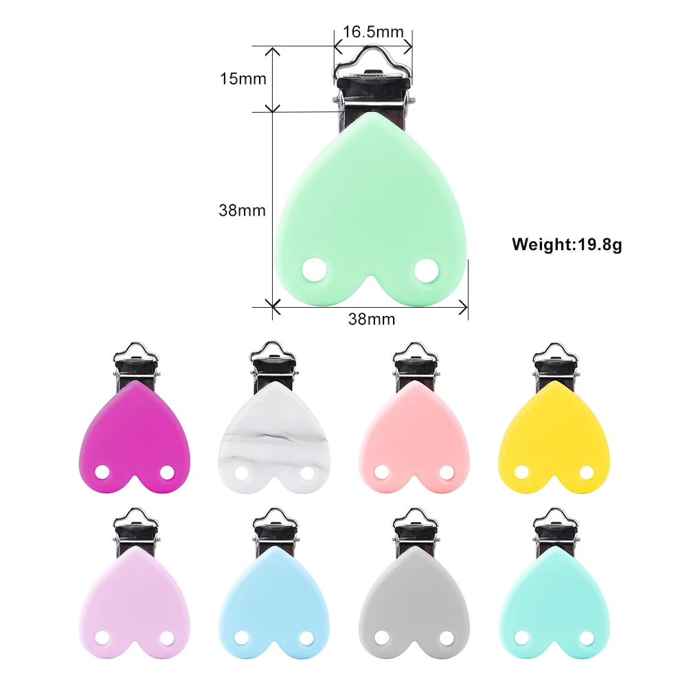 2PCS Lofca Silicone Clips Round Shaped Baby Pacifier Round Clips BPA Free DIY Pacifier for Chain Nursing Teething pacifier clips