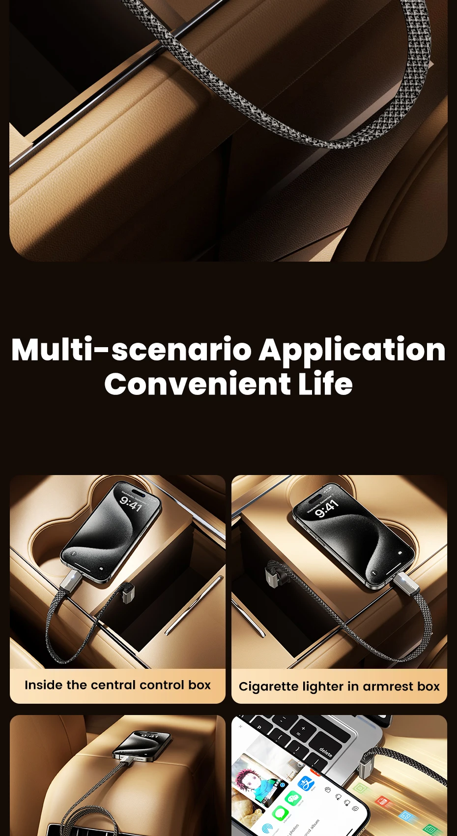 Toocki USB-C to Lightning 90° Charging Cable 20W with LED