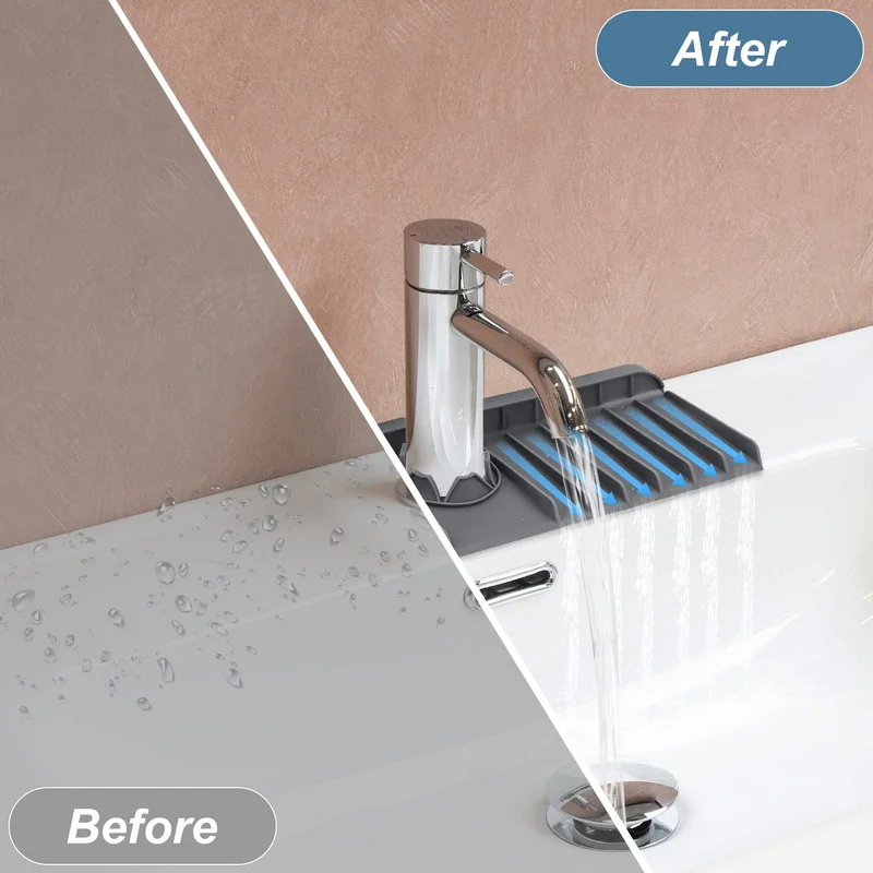Faucet Drain Pad Silicone Faucet splash Kitchen sink drying Water block